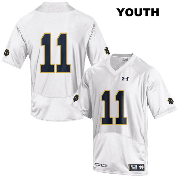 Youth NCAA Notre Dame Fighting Irish #11 Alohi Gilman Stitched College Under Armour Authentic White No Name Football Jersey QL10D73HK